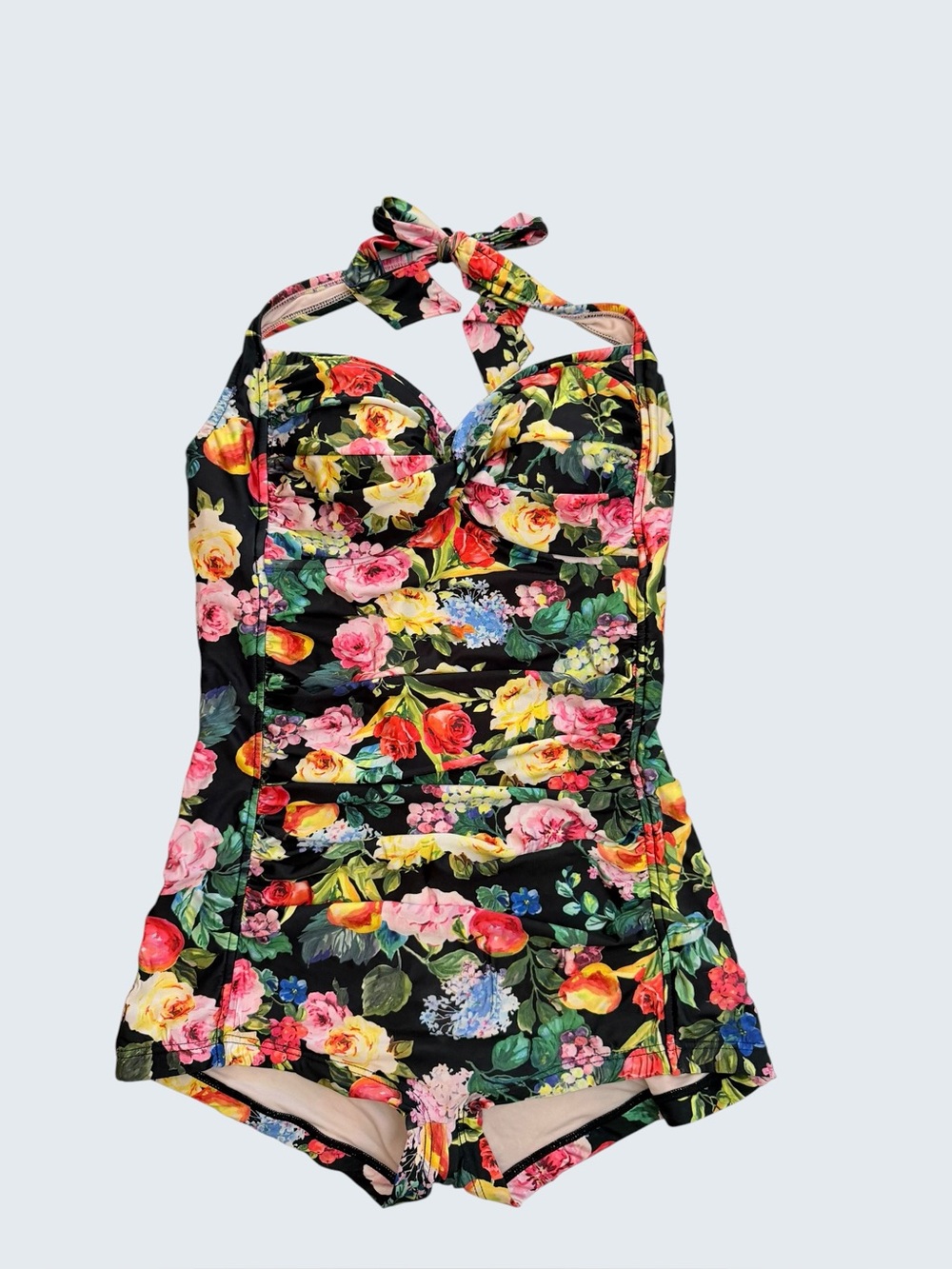Sea Folly floral one piece halter tie swimsuit - Picture 4 of 10